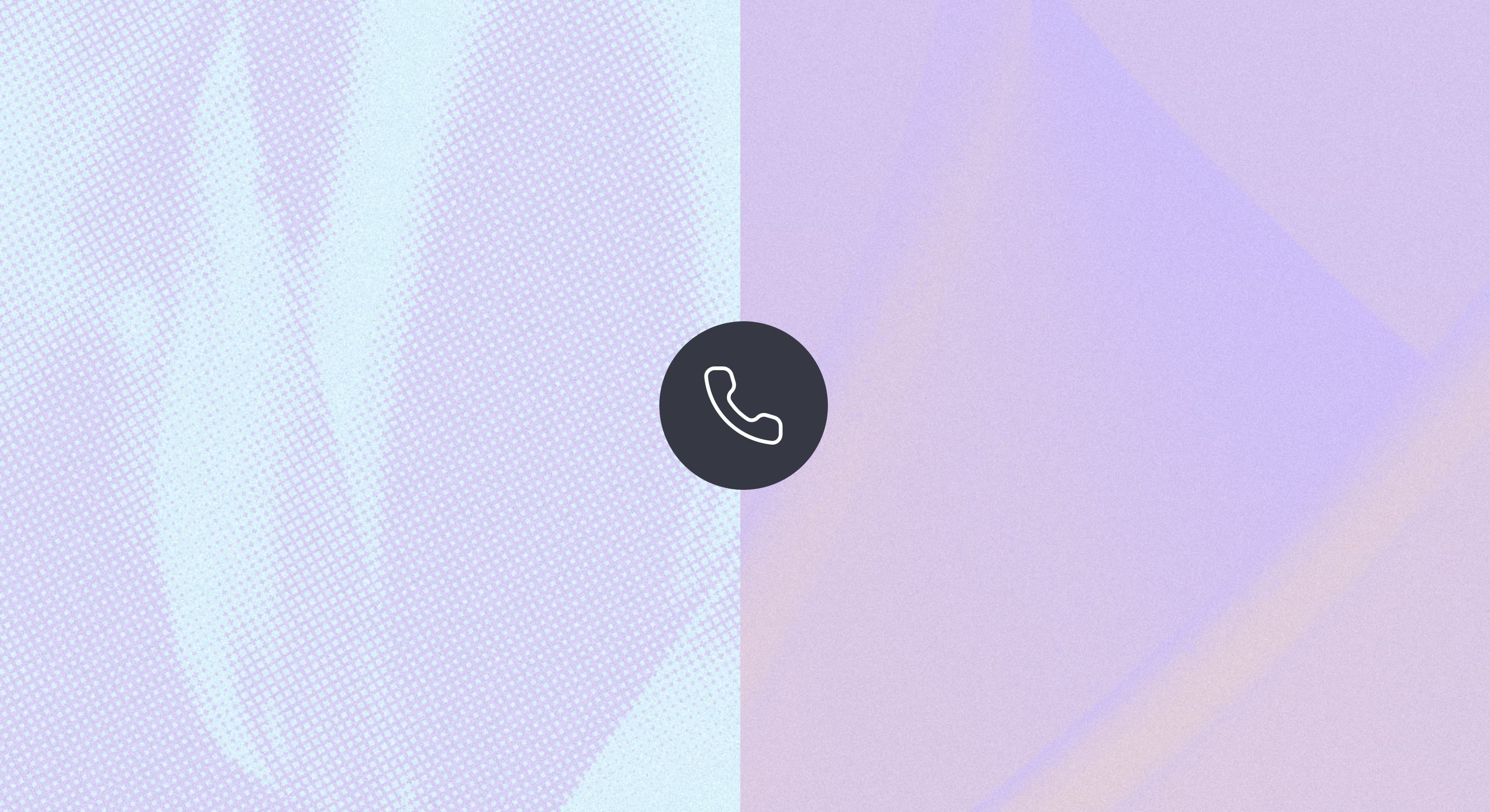 graphic with two patterns and a phone call icon in the center